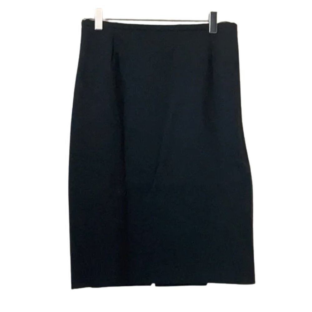 Armani Collezioni 100% Virgin Wool Black Pencil Skirt Made in Italy Sz. 8